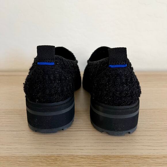 Rothy’s The Lug Loafer Black Bouclé Knit Slip-On Shoes Women’s 8.5 - Picture 4 of 11